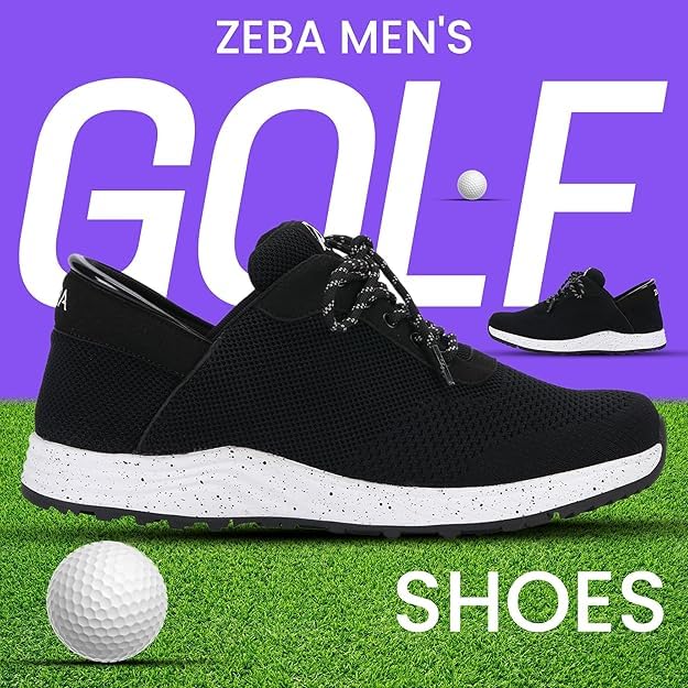 ZEBA Handsfree Slip-On Mens Golf Shoes - Enhanced Stability, Supreme Comfort, and Reliable Slip Resistance with Our Golf Shoes2