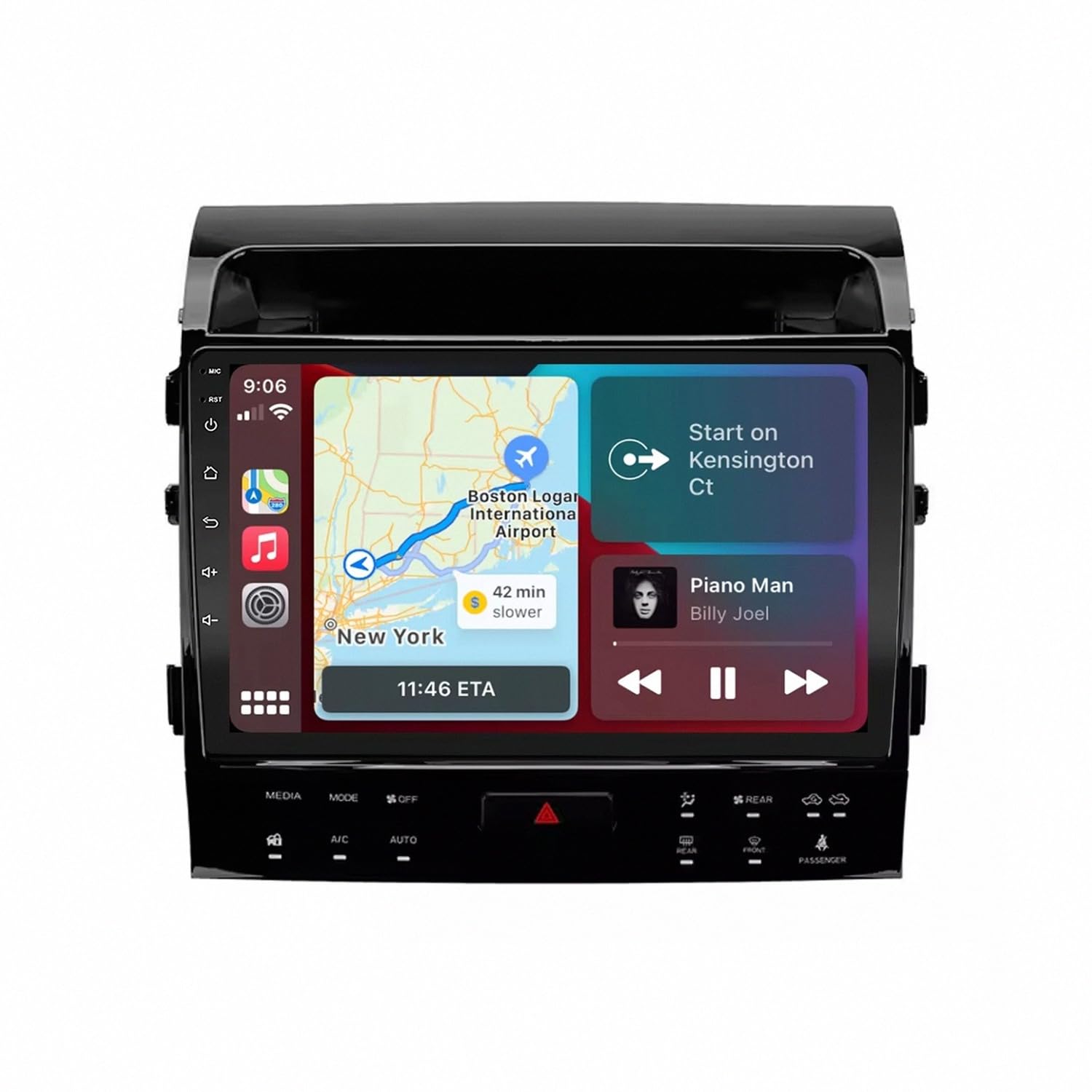 Car Stereo Carplay Radio de Coche para Toyota Land Cruiser LC200 2007-2015 Soporta Bluetooth, Control Volante, USB, WiFi, 4G, Mirror-Link, GPS Navegador/Radio FM, 4 Nuclear 1G+32G