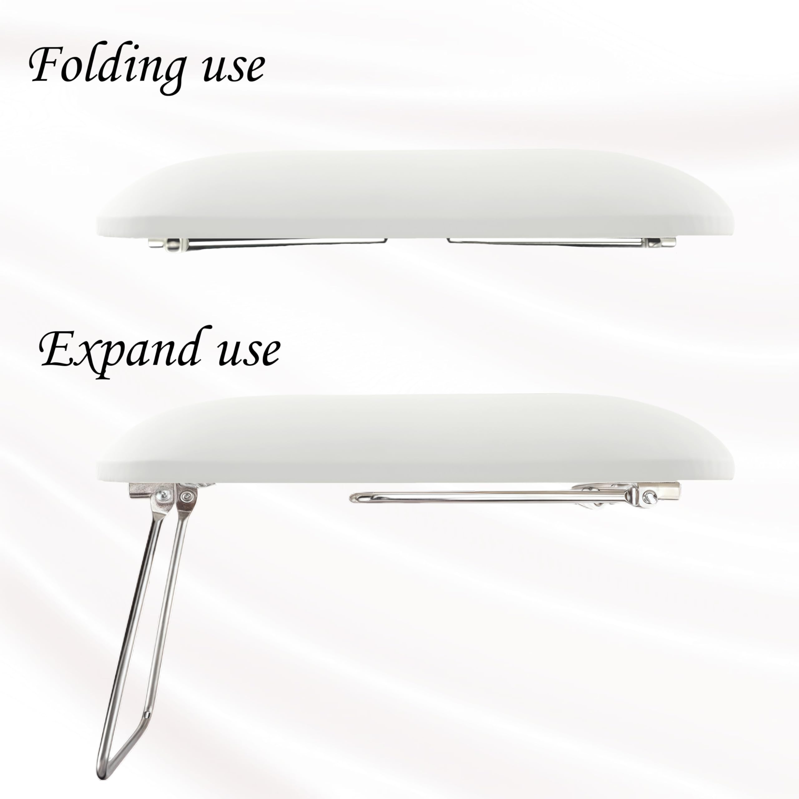 Reposabrazos plegable para uñas, cojín de cuero suave para mesa de manicura, cómodo reposamanos para el cuidado de las uñas (blanco)