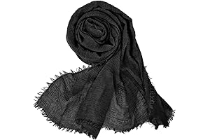 Women Summer Cotton Blend Crinkle Vintage Soft Long Scarf Linen Beach Shawl Wrap
