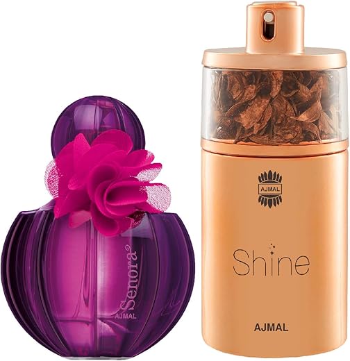 Ajmal Senora EDP Floral Spicy Perfume 75ml for Women and Shine EDP Floral Powdery Perfume 75ml for Women FREE