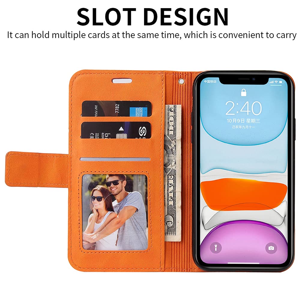 TIANCI Cover per Xiaomi Redmi Note 8 2021/Note 8 Cover, Custodia Portafoglio in Pelle Sintetica con TPU Antiurto, Supporto Stand, Slot per Schede e Protezione Custodia per Xiaomi Note 8 2021, Giallo