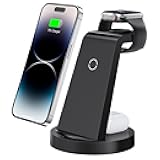 3 in 1 Charging Station for iPhone, Wireless Charger for iPhone 17 16e 16 15 14 13 12 11 X Pro Max & Apple Watch - Wireless Charging Station for AirPods 4 3 Pro