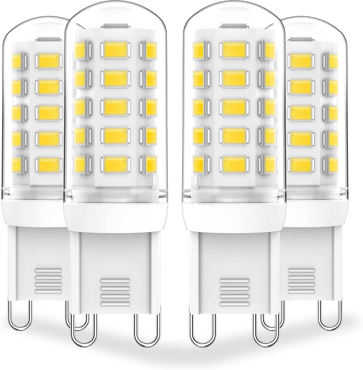 Aegislogic G9 Dimmable LED Bulb 5W Replacement for Halogen Lamp 40W G9, Cold White 6000K G9 LED 450LM G9 Bulb Pen Sock, AC 220-240V Bright 360° Beam Angle, Pack of 4