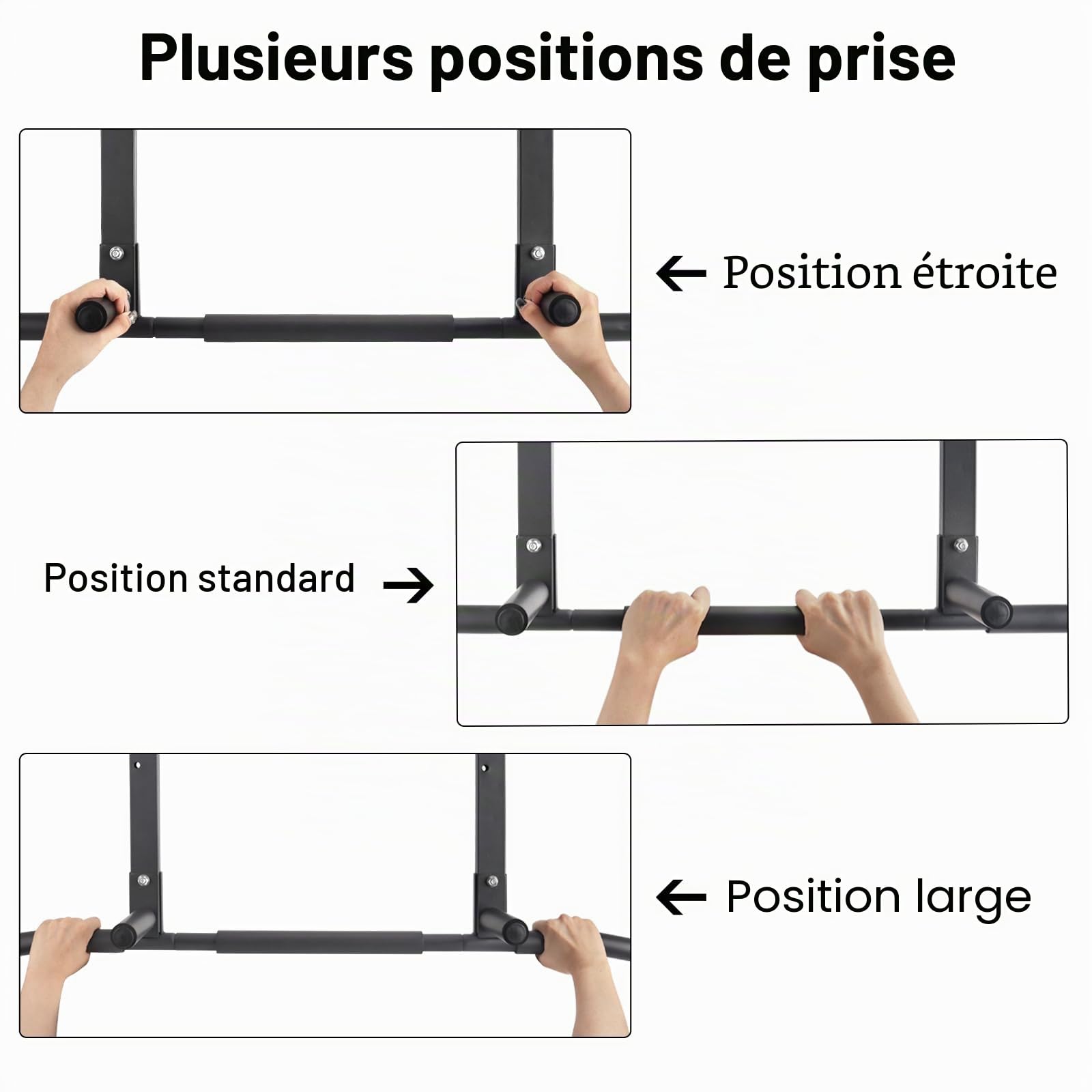 Barres de traction, montage mural, pour salle de gym à domicile, support d'entraînement multifonction en acier inoxydable