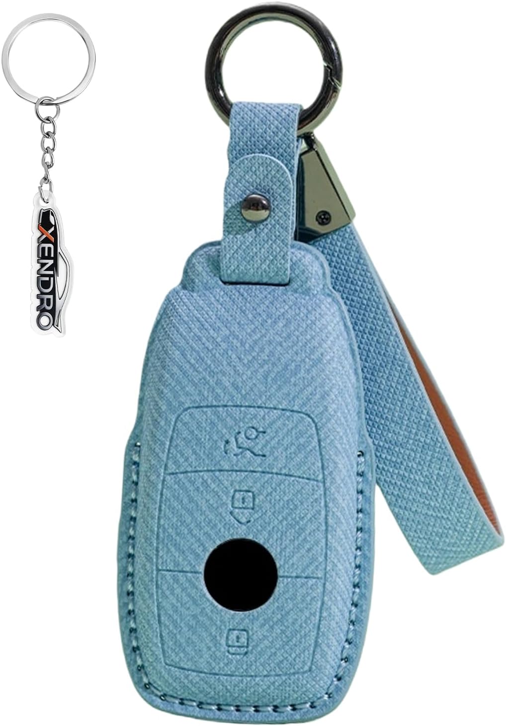 Car Key Case Suitable for Mercedes Benz A C E S G Class GLC CLE CLA GLB GLS W177 W205 W213 W222 X167 AMG Key Cover Key Shell Key Box Key Ring Blue