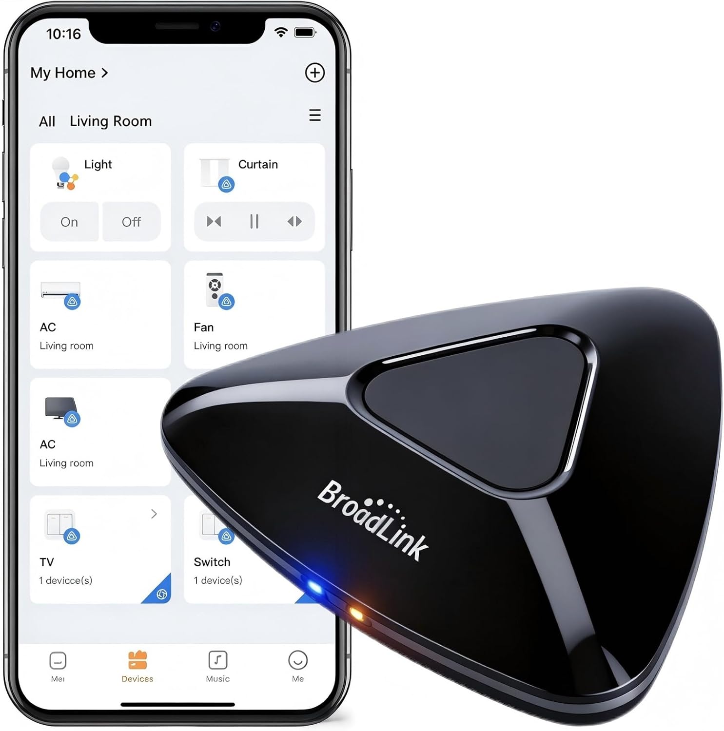 Broadlink RM MAX Matter Wi-Fi BLE IR RF Smart Hub, Universal Remote