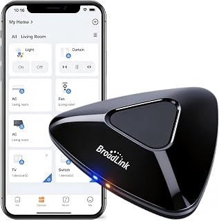 Broadlink RM MAX Smart Home Hub, Matter Compatible, Code Learning Wi-Fi & BLE Universal Remote for IR and RF Devices, Compatible with Alexa & Google Home