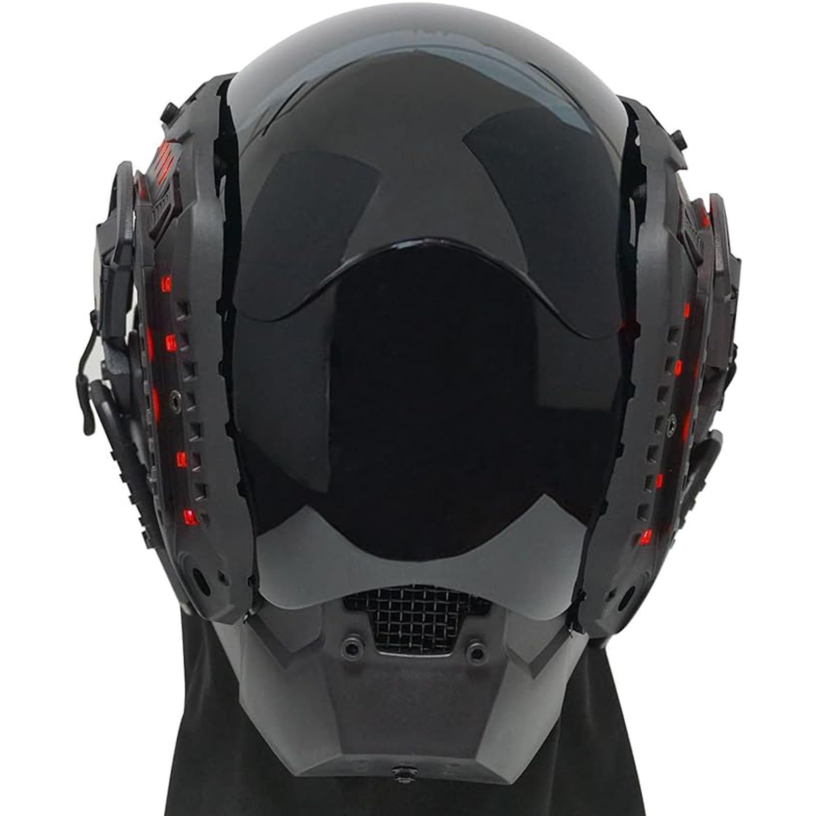 Punk LED Mask with Side Light Futuristic Cosplay Gothic Mask for Men DIY Cool Sci-Fi Helmet for Christmas