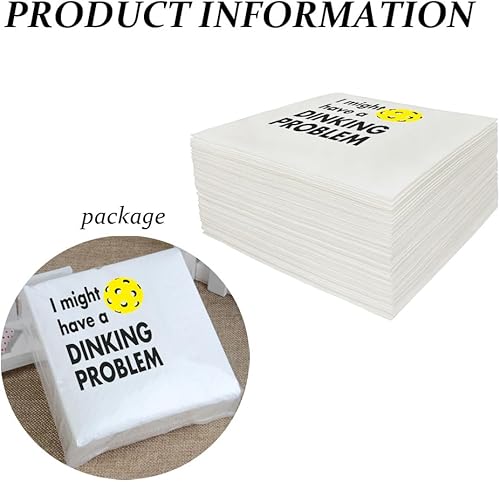 Miniatura 2 de VOWFOO Divertidas servilletas de cóctel con cita de pickleball, 50 unidades, servilletas desechables de papel de pickleball para jugadores de