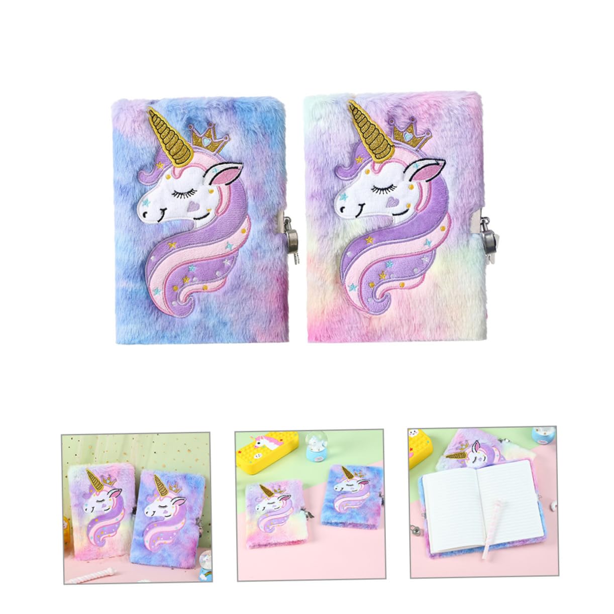 2pezzi Quaderno Di Peluche Diario Con Copertina Di Peluche Quaderno Fumetti Morbido Accessorio Per Ragazza Compatto