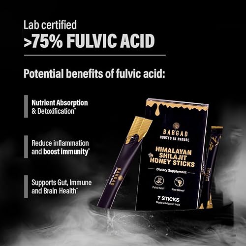 Miniatura 2 de Palitos Shilajit puros del Himalaya con miel orgánica y azafrán (7 unidades)  Palitos Shilajit fáciles de un solo uso  Aumenta la energía y la