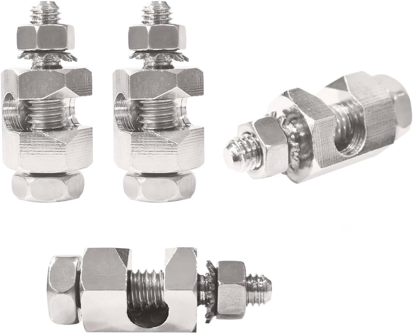 4Pcs Copper Grounding Clamps Solar Panel Ground Lug Terminal Bolt-on Earthing Bonding for 14-6 AWG Bare Wires Ground Cable