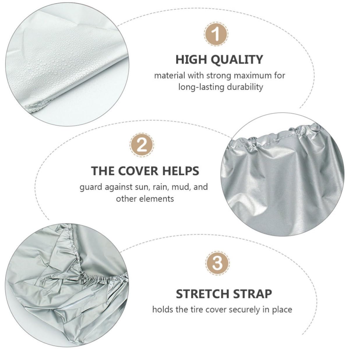 Juego de 4 Fundas para neumáticos de Repuesto, Tela Oxford Impermeable y Resistente a la Suciedad, compatibles con Ruedas de 27 a 29 Pulgadas, Ideales para Garaje y Almacenamiento