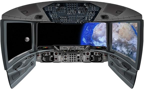 VWAQ Earth Space Shuttle Window Decal | Spaceship Cockpit Wall Mural - CP9 13" H X 22" W