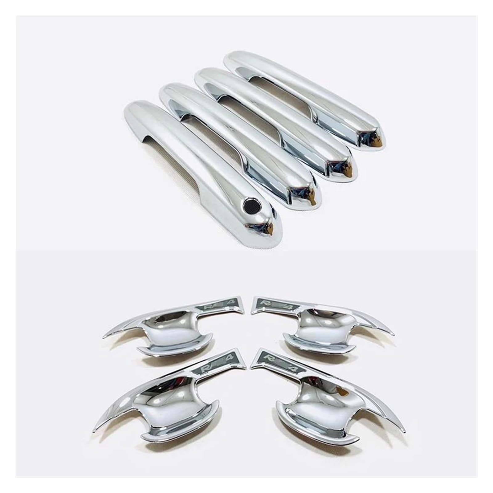 Kjhopy Chrome 4 Carbon Fiber Chrome Car Door Handle Bowl Cover For Toyota Rav4 Xa50 2019-2022 Accessories Sticker Exterior Door Handle(Chrome 4)
