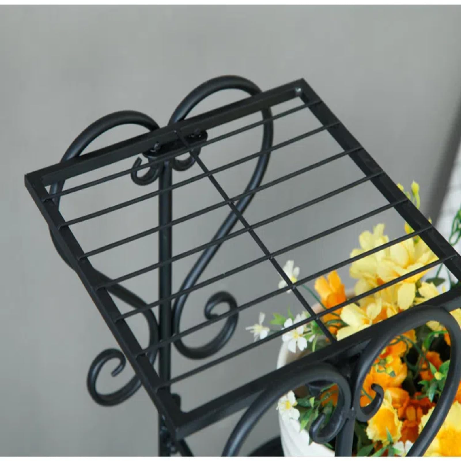 Soportes para plantas, soportes para flores de pie en el suelo de interior, soportes para jardineras de hierro forjado para patios ajardinados, salas de estar, balcones de esquina y dormitorios