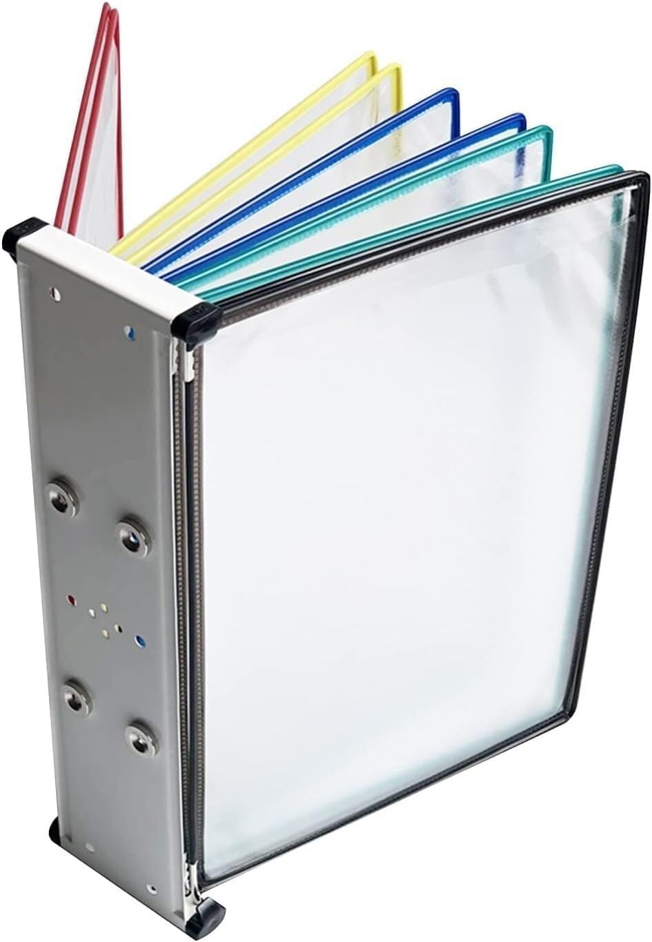 Portadocumentos de pared, 10 paneles de doble cara, soporte de exhibición de páginas transparente de hojas sueltas A4(White)
