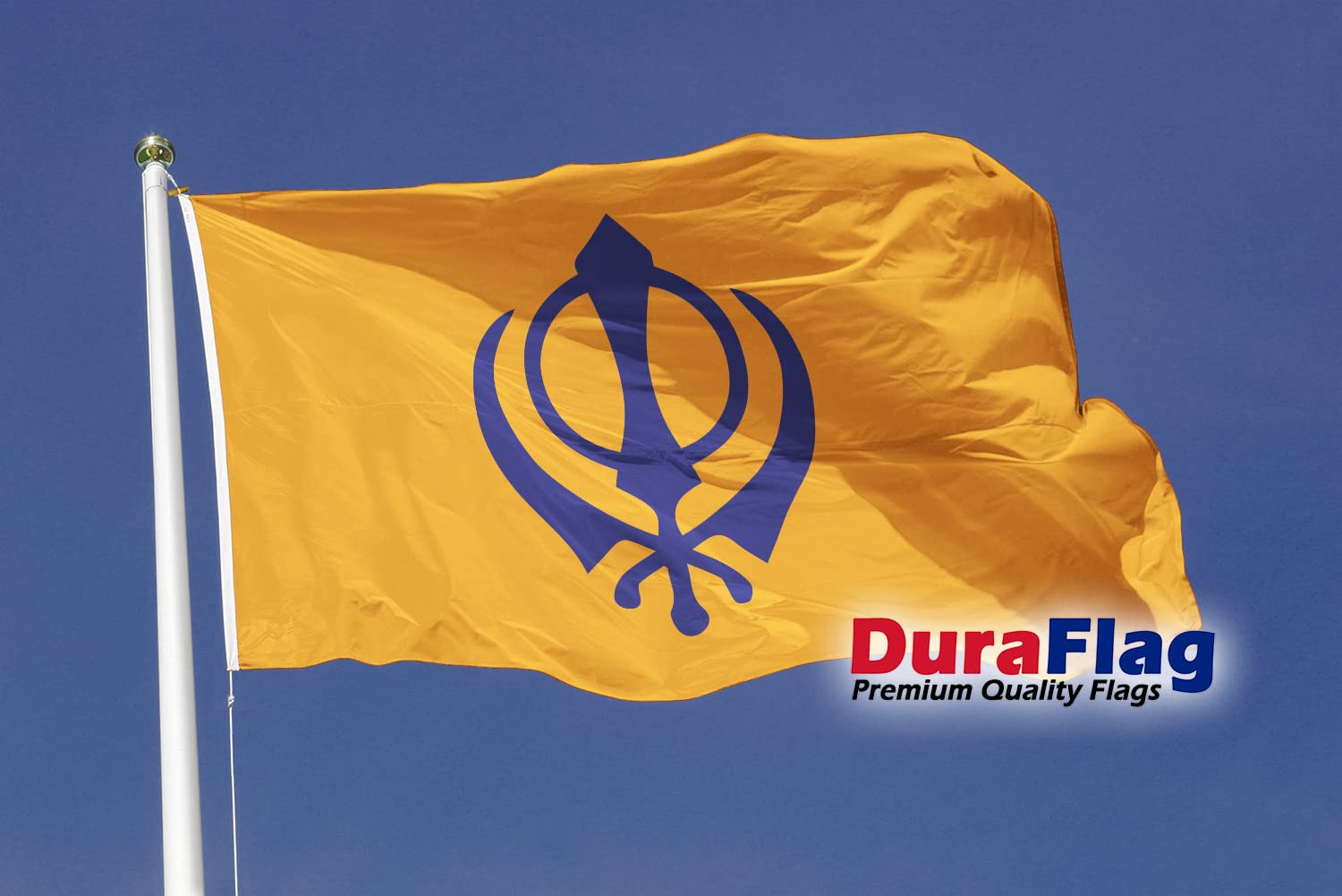 DuraFlag Sikh Small Courtesy 20x12" Rope and Toggled Premium Quality 50x30cm Flag