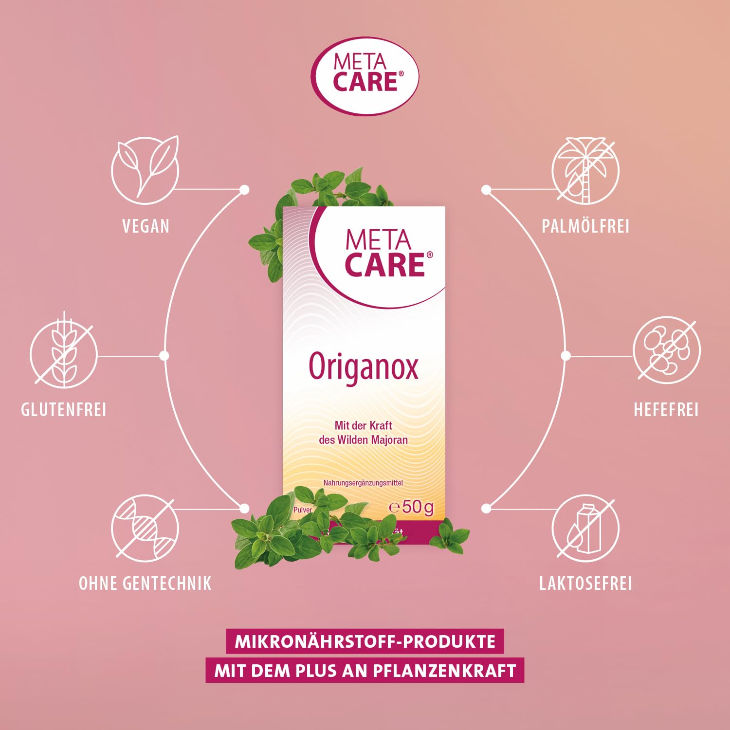 Origanox - Hochwertiger Extrakt aus dem Wilden Majoran - 1000 mg Oreganoblatt-Extrakt pro Portion - Praktische Einnahme dank Pulverform - 50 g