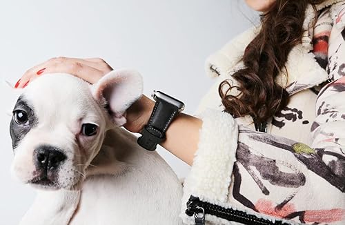 Miniatura 2 de Watch Bands Compatible with Apple 38mm for men & women, Handmade Genuine Leather, Wristband Compatible with iWatch Series Ultra 8 7 6 5 4 3 2 1 SE,