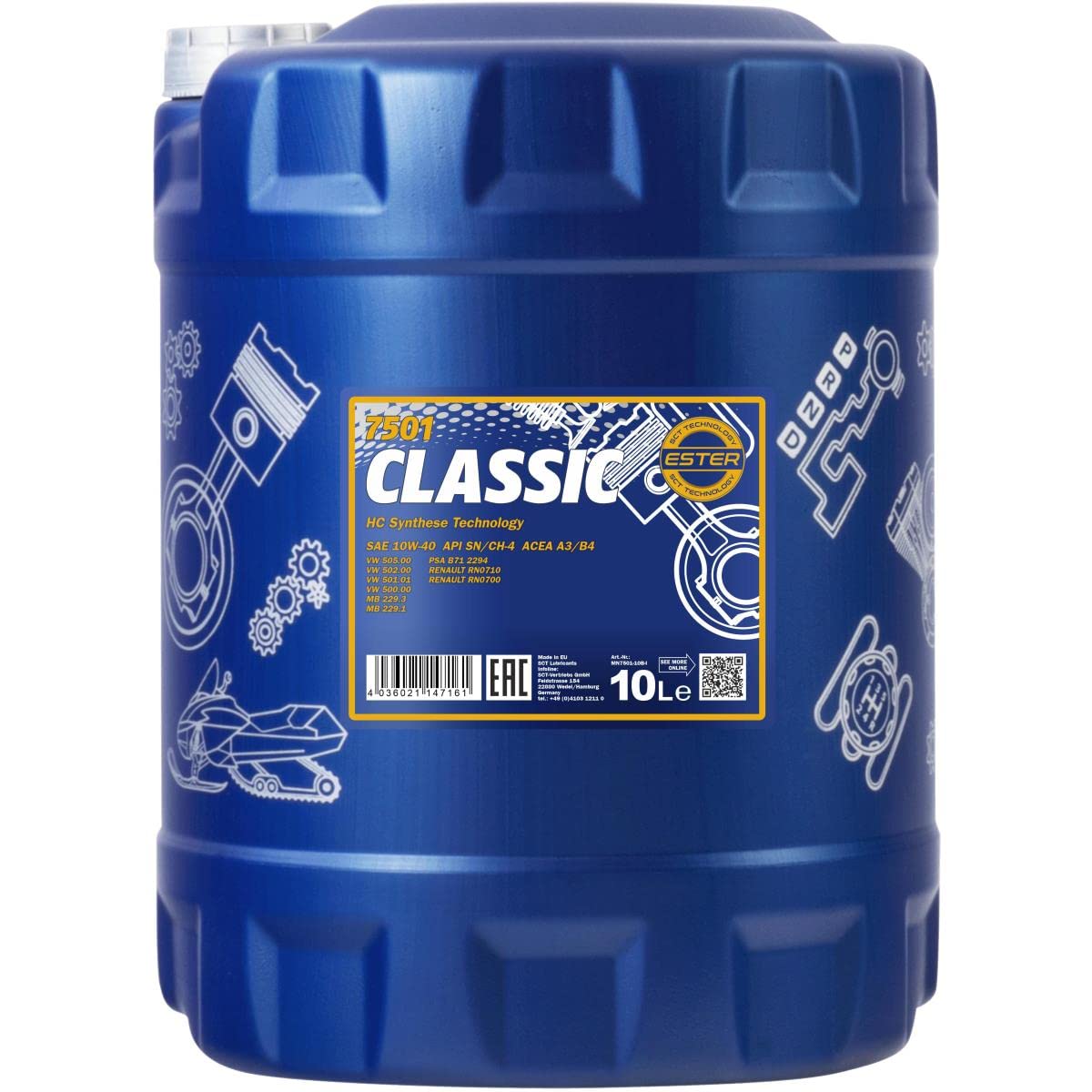 Mannol Olio motore Classic 10W-40, 10 litri - Pulizia del motore e sistema di irrigazione