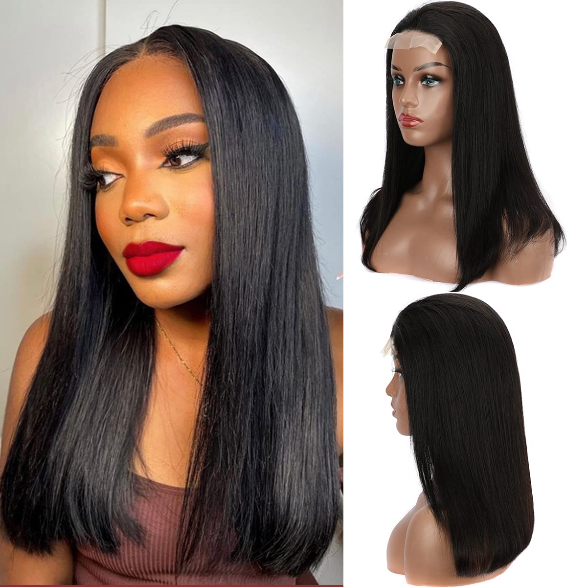 16 Inch Straight Bob Wigs Brazilian Virgin Human UK Ubuy