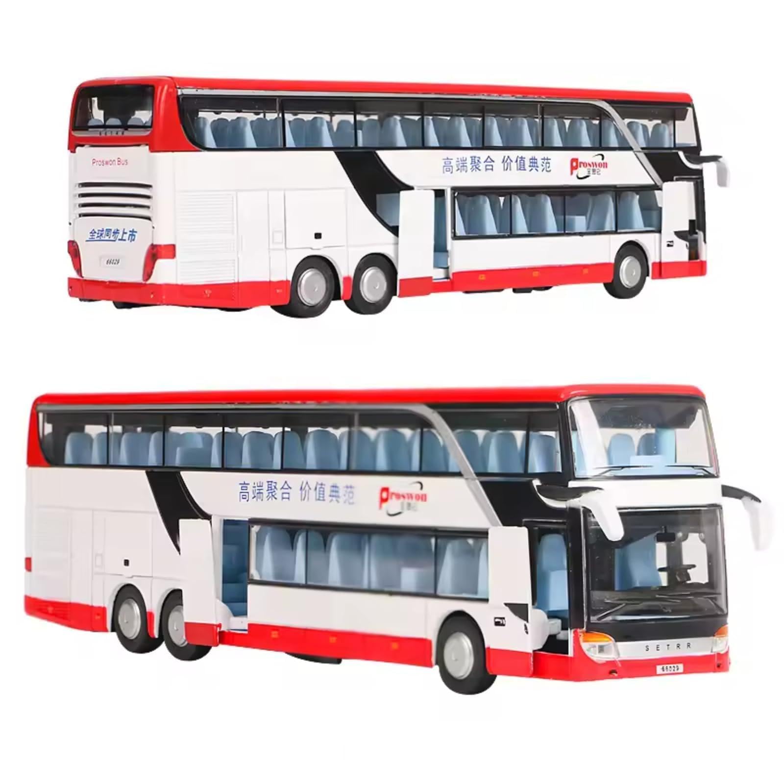 Cankypu Alloy Pull Back Bus Model High Imitation Flash Toy Vehicle