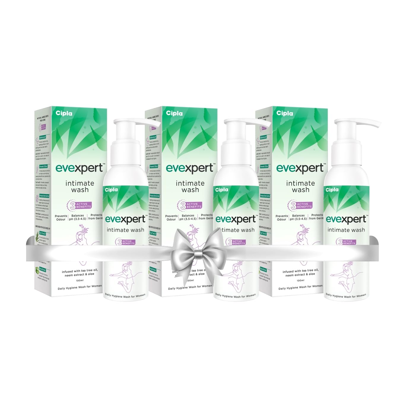 Cipla Evexpert Intimate Wash 100ml (Pack of 3) | Prevents Odour, Balances pH | Infused with natural ingredients Tea Tree Oil, Neem (B0CP9JJ6DX) Amazon Price History, Amazon Price Tracker