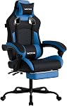 Gaming Chair with Footrest,High Back Gamer Chairs with Massage Reclining Computer Chairs Big and Tall Racing Gaming Chair Ergonomic Game Chair for Adults (Sky Orange)