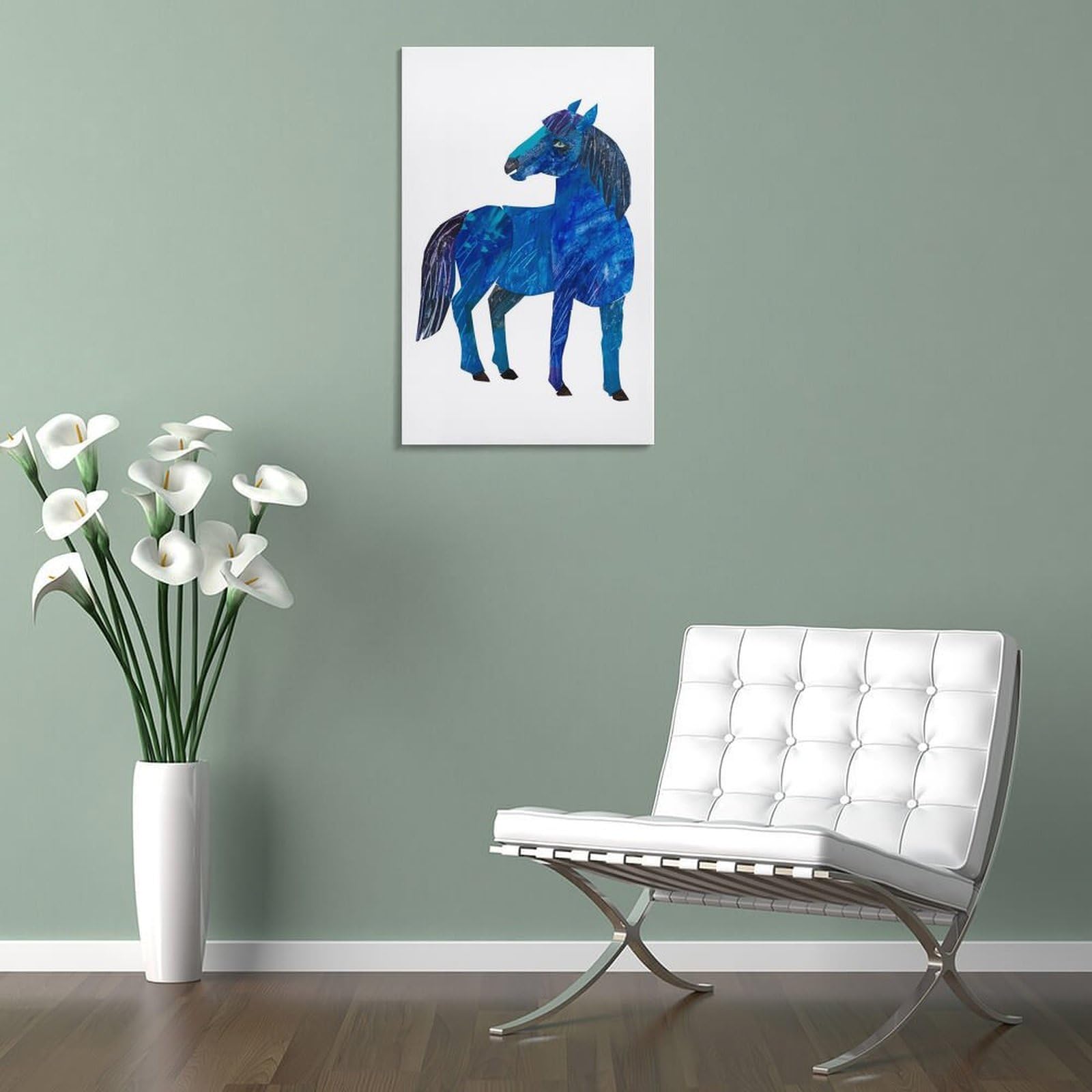 Amazon.co.jp: Eric Carle エリック・カール版画『青い馬を描いた芸術 