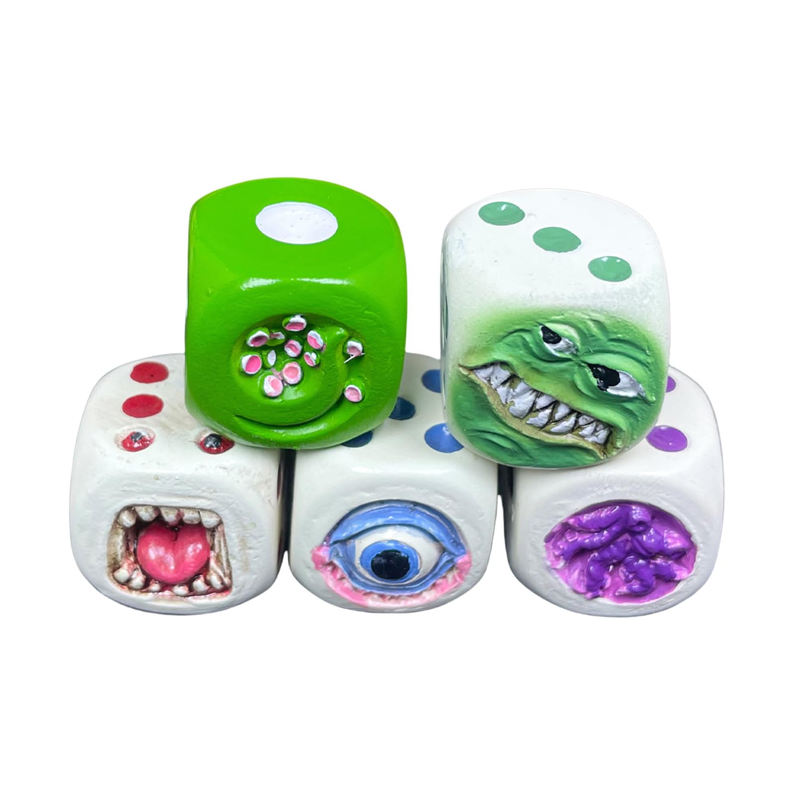 VlHpnpe Gothics Halloweens Resin Demons Dices Ornament Handcraft Home Decoration Unique Festival Display Pieces Halloweens Decorations