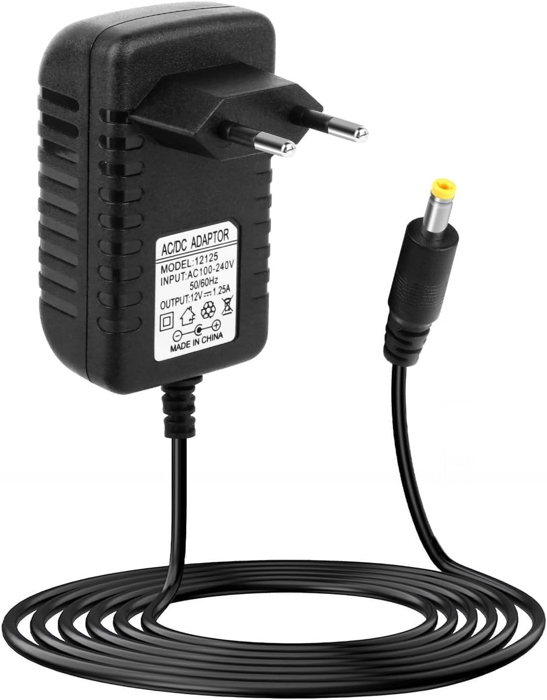 Cargador 15W Compatible con Alexa Echo Dot 3ª 4ª 5ª Gen, Adaptador Corriente 12V 1.25A para Echo Show 5 1.ª 2.ª Gen/Spot/Pop/TV Cube, Adaptador de Alimentación con Cable de 2 Metros