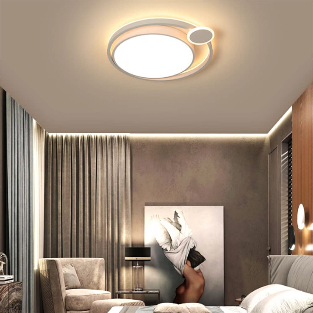 Plafoniera Semi-Incasso in Ferro e Acrilico, Lampada da soffitto Americana, lampadario, lampadario Creativo, Hotel, Stanza Calda, casa, Lampada Rotonda Semplice, Vita Interessante (Bianco 55