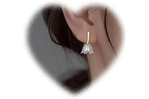 W WEILIRIAN Boho Pearl Flower Earrings: White Flower Stud 3D Flower Earrings...