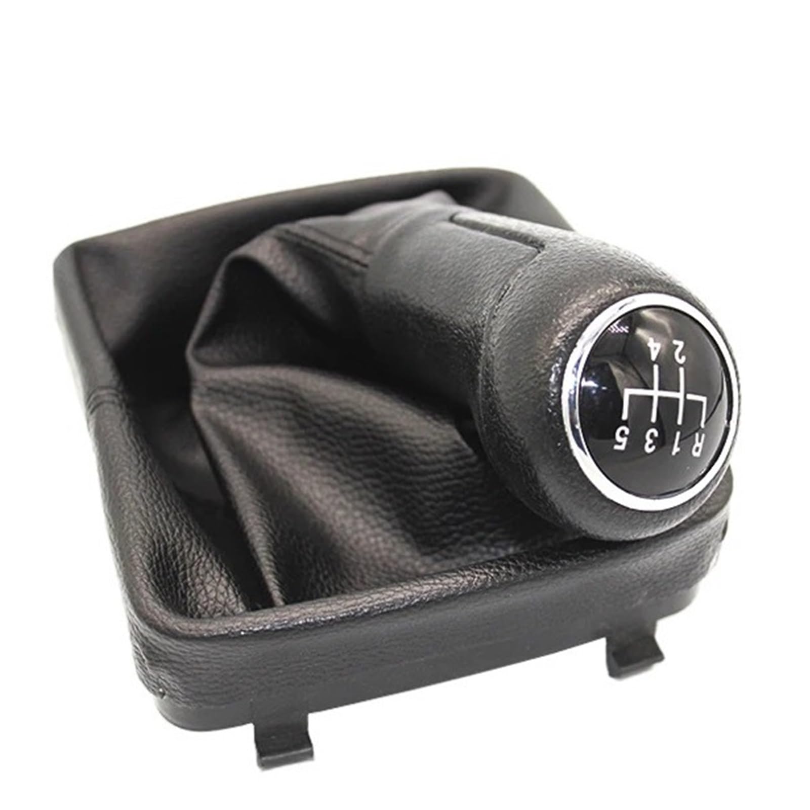 SAUANMNKTP Gearshift Knob for VW for Polo 9N 9N2 2002-2009 5 Speed Gear Shift Knob Manual Lever Gaiter(Black 5 Speed)