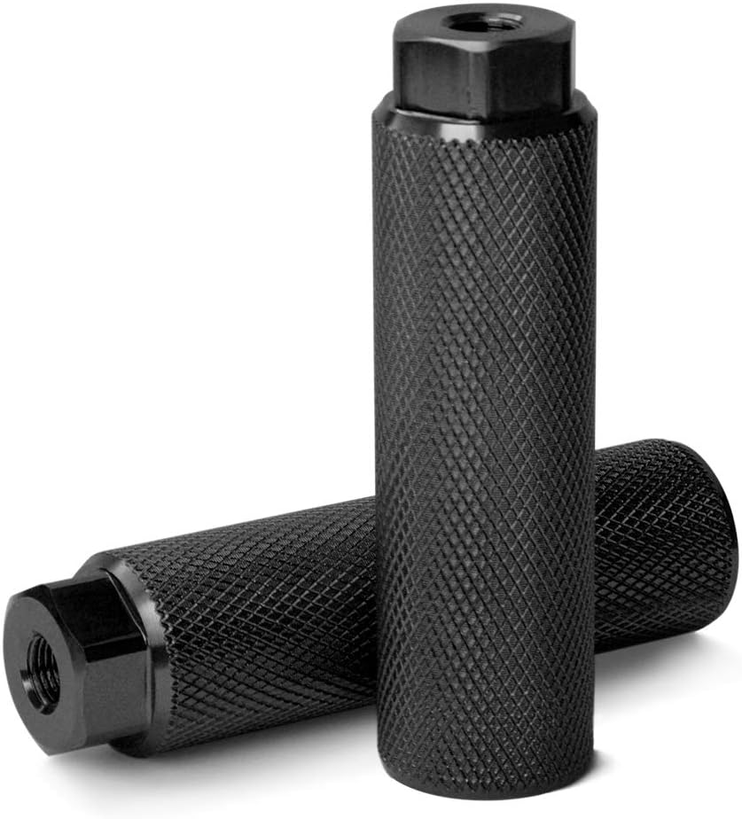 Vuwuma Amotor Bike Pegs Aluminum Alloy Anti-Skid Lead Foot Bicycle Pegs BMX Pegs for Mountain Bike Cycling Rear Stunt Pegs Fit 3/8 inch Axles (Black)