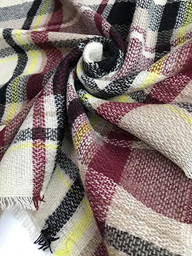 Women's Fall Winter Scarves Classic Tassel Plaid Scarf Warm Soft Chunky Large Blanket Wrap Shawl Scarves3