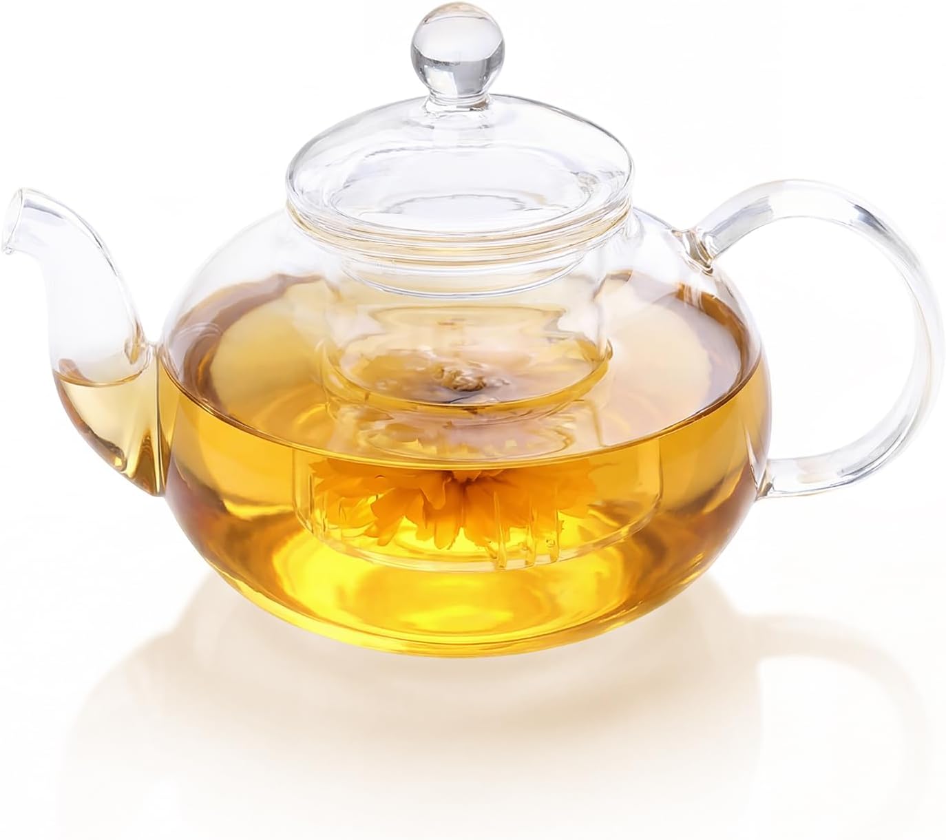 TMOST Glass Teapot 600ml/20.3oz with Removable Infuser Stovetop Safe Glass Tea Kettle Loose Leaf and Blooming Tea Maker