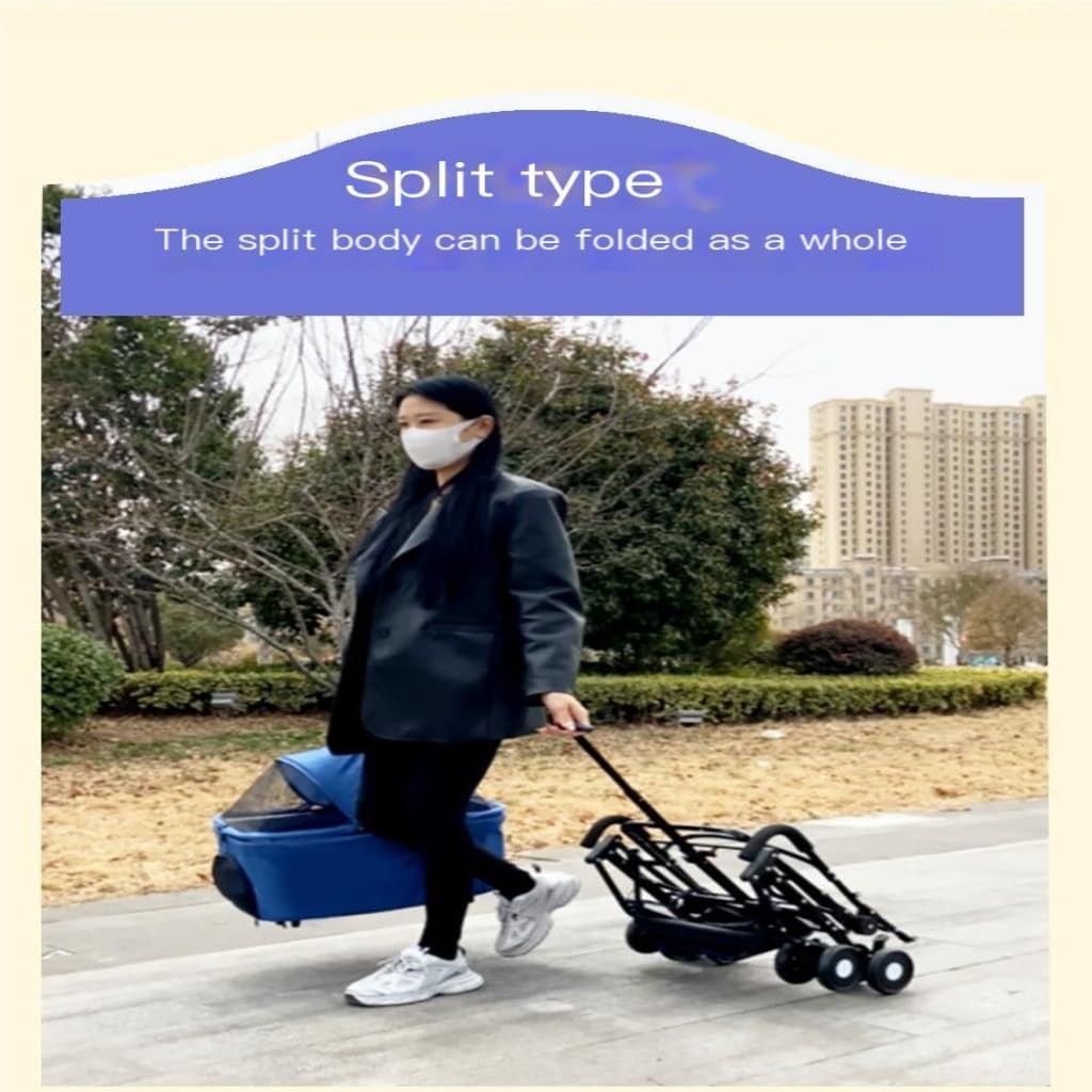 Pet Strollers Pet Cart Cat And Dog Small Dog Stroller Small Dog Cat Teddy Stroller Lightweight Pet Stroller For Outings Pet Stroller Medium(Blue)