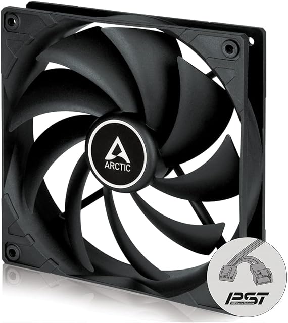 ARCTIC F14 PWM PST - 140 mm PWM PST Case Fan with PWM Sharing Technology (PST), quiet motor, Computer, Fan Speed: 200-1350 RPM - Black