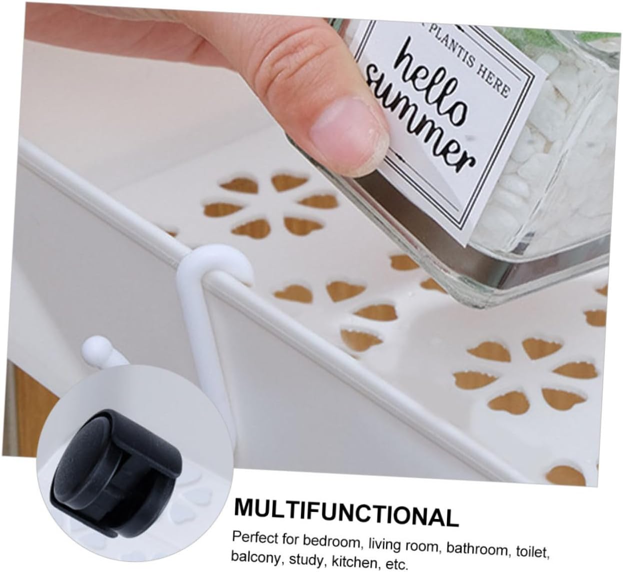 Ciieeo Multi-Layer Storage Rack for Bathroom Kitchen and Office Lightweight Storage Shelf with Rolling Wheels Versatile Organizer for Sundries and Easy Movement