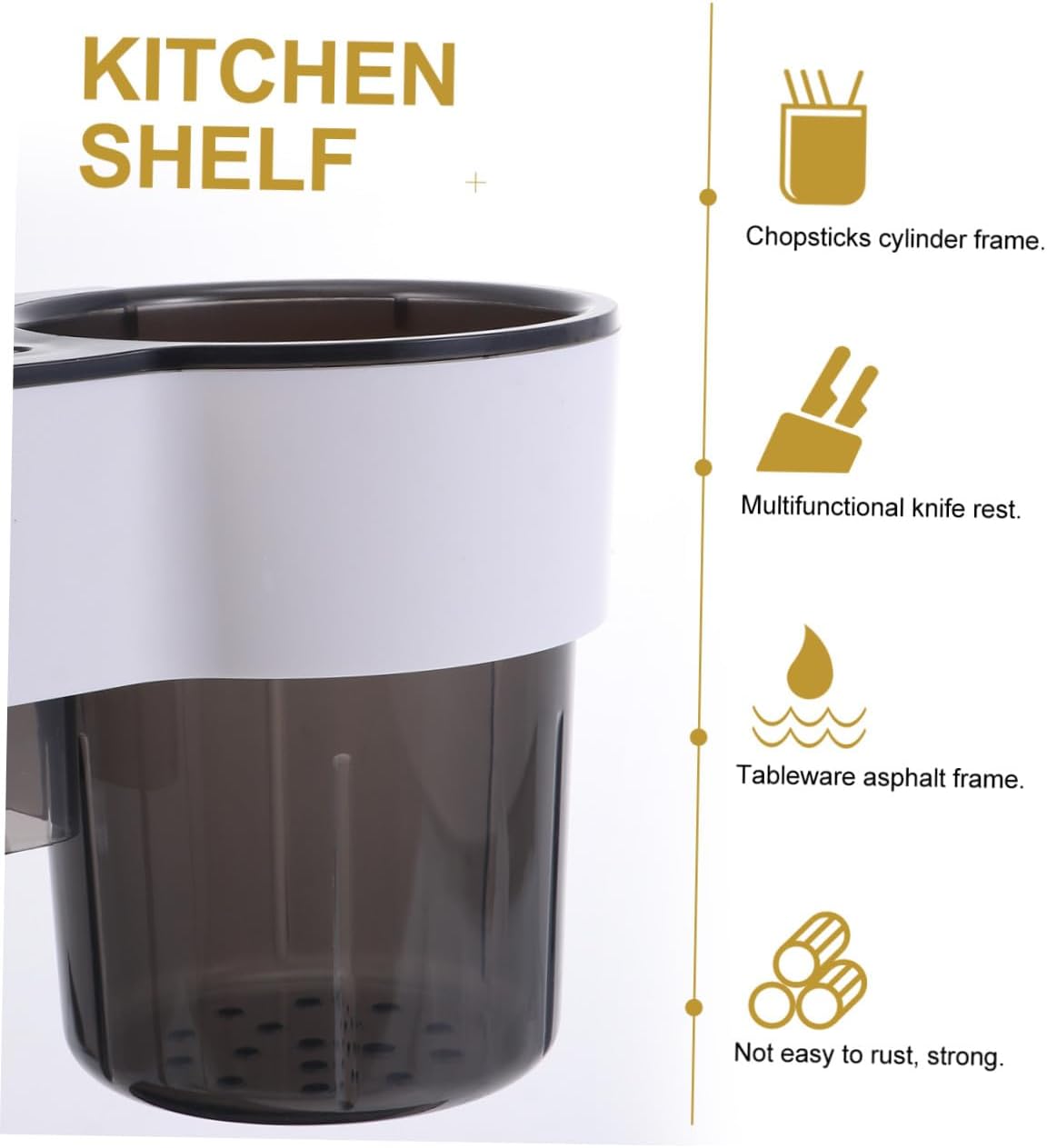 Cabilock 1pc Multi-functional Kitchen Storage Rack Utensil Organizer for Countertop Drainage and Finish Space-saving Design for Cutlery and Cooking Tools