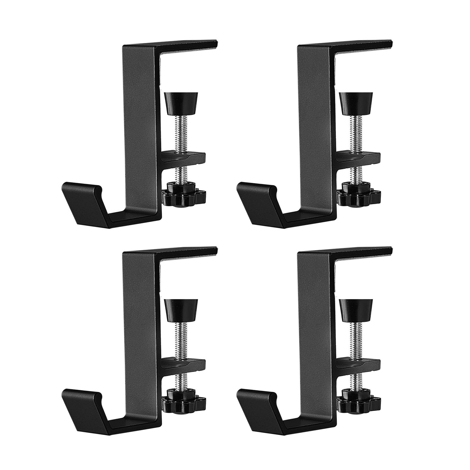 Tsophreniq Of 4 Multipurpose Detachable Table Hook Portable Hanger for Hanging Keys Headphones Bags Without Glues or Tape Sturdy Aluminum Hook