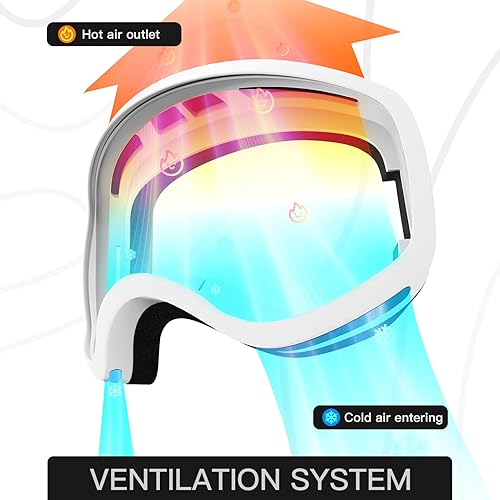 Miniatura 3 de Gafas de esquí para niños, gafas de esquí de nieve para niños, jóvenes, adolescentes, niños y niñas de 5 a 14 años