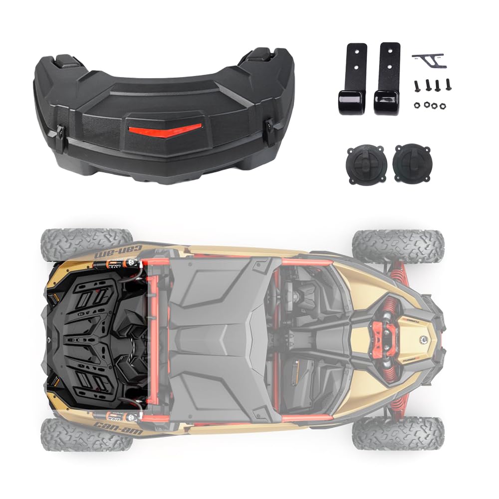 23 GAL Rear Rack Storage Cargo Box 86L for Can Am Maverick X3 / X3 MAX/Outlander G2