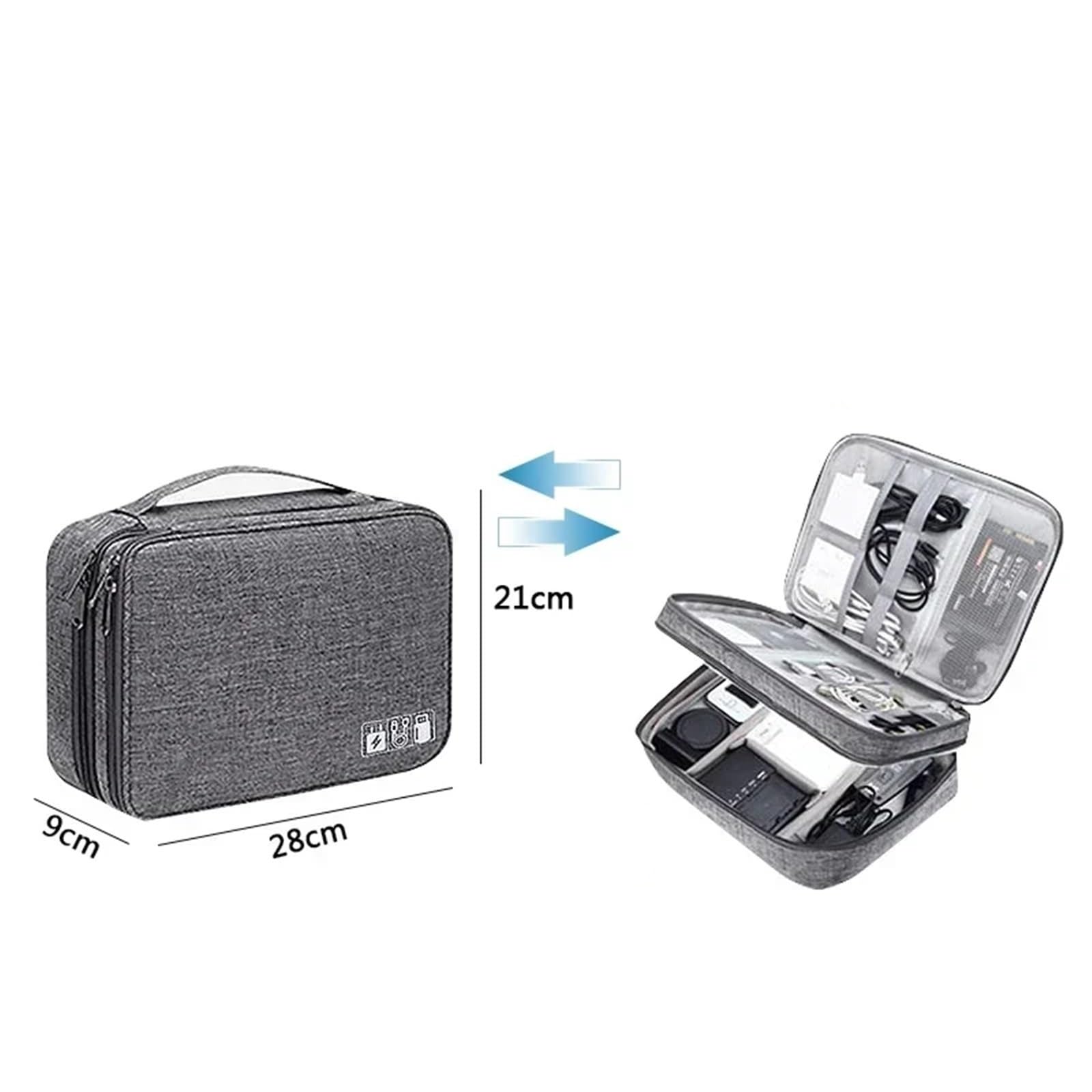Bolsa para Cables Organizador electrónico Digital Multifuncional de Gran Capacidad, Resistente al Agua, con Cargador de Datos y Enchufe, Bolsa de Almacenamiento de Viaje(Color 4)