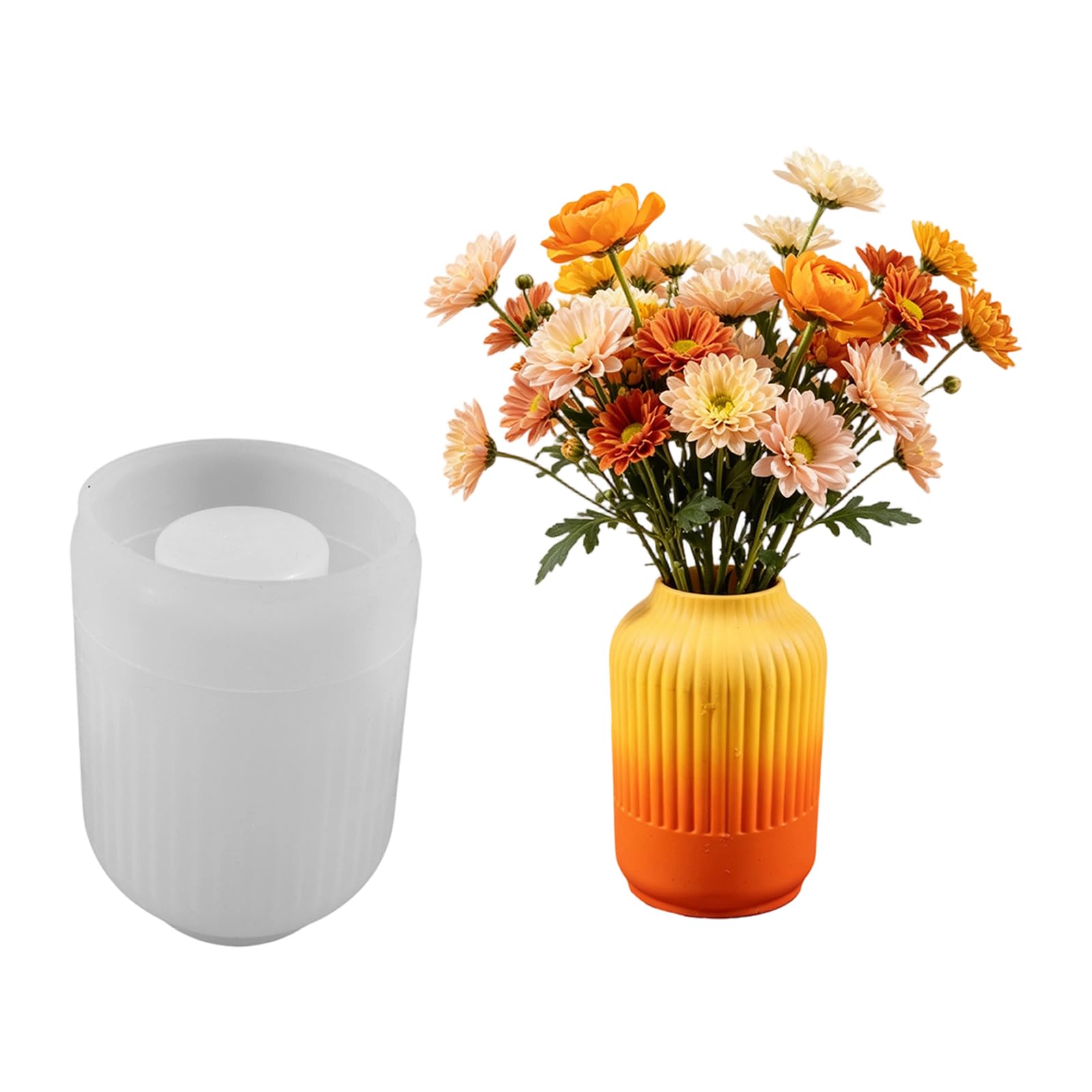 EXQIOUR Silicone Vase Molds Candlestick Silicone for Epoxy Casting Making Holder Gypsum Figure Decoration Topological Line Jar Elastomer Cast