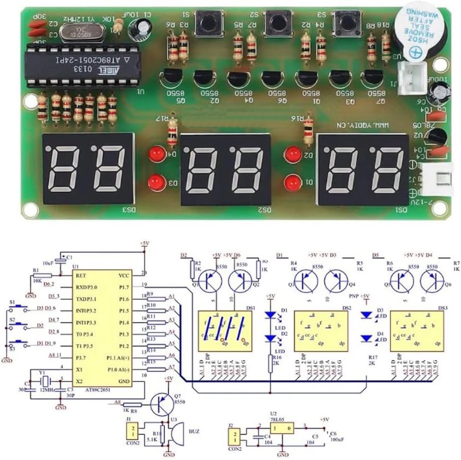 DUTTY DIY digital clock, LED electronic clock, DIY parts