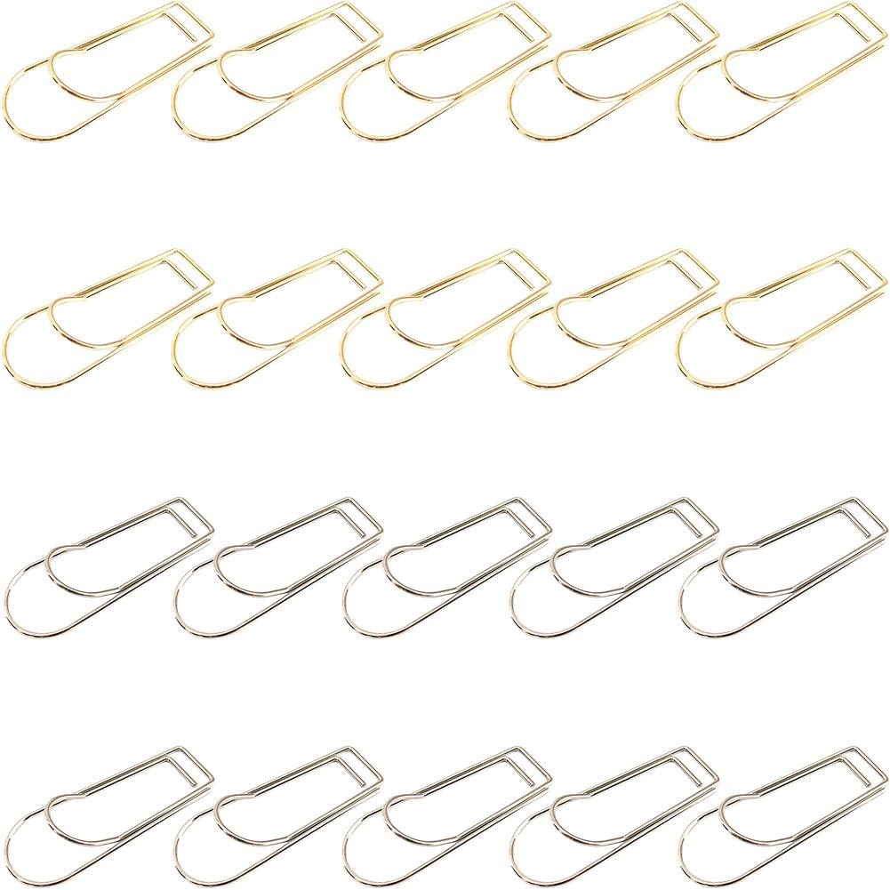 Lamdbao 20pcs Metal Pen Clips,Pen Holder Clip for Notebooks for Notebook, Books, Journals and Planners School Office Supplie